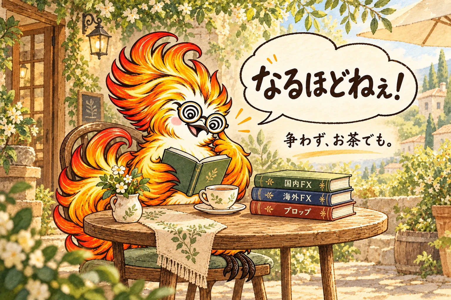 なるほどねぇ! 争わず、お茶でも。